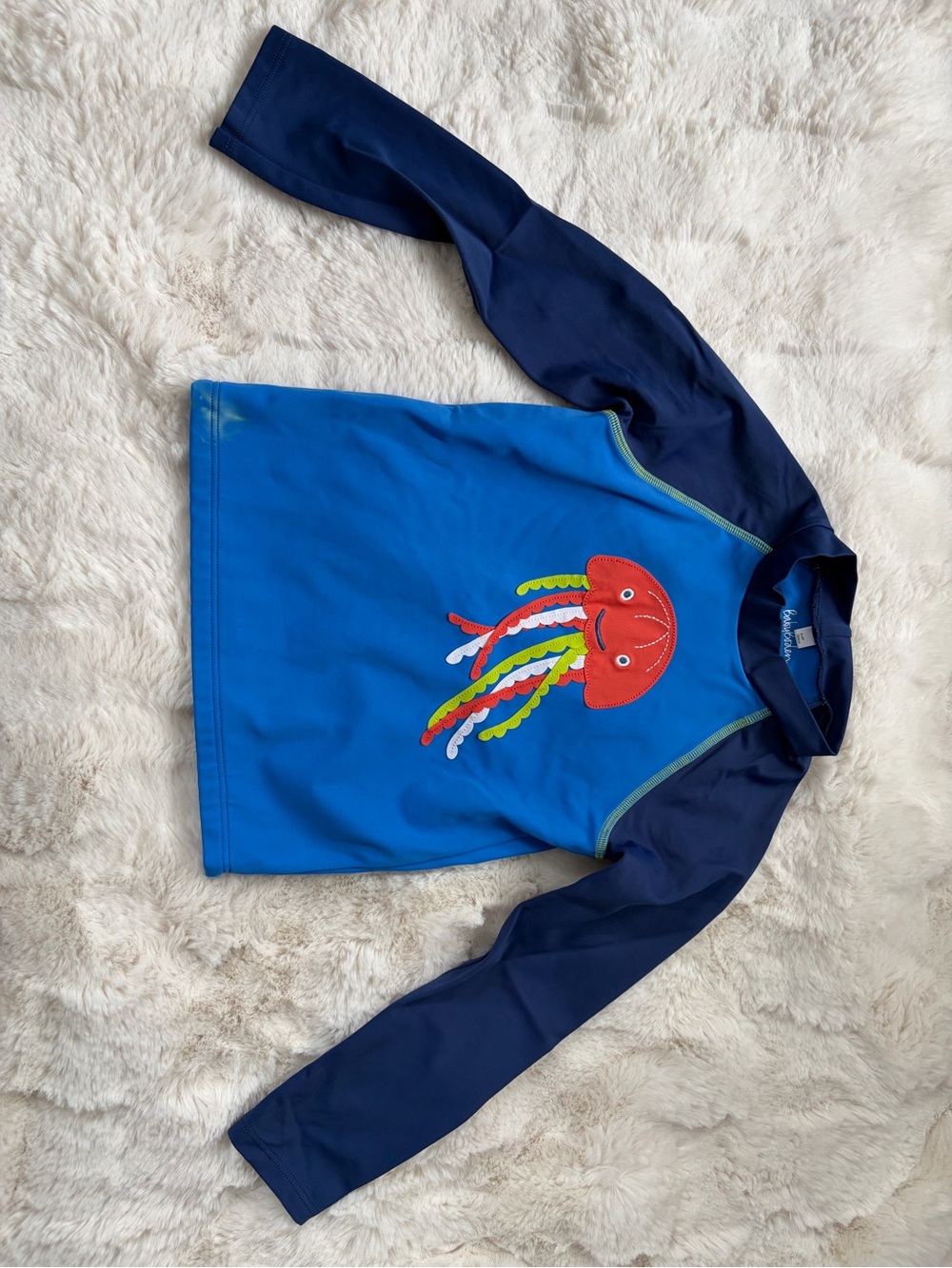 Baby Boden Blue & Navy Rashguard with Red Jellyfish